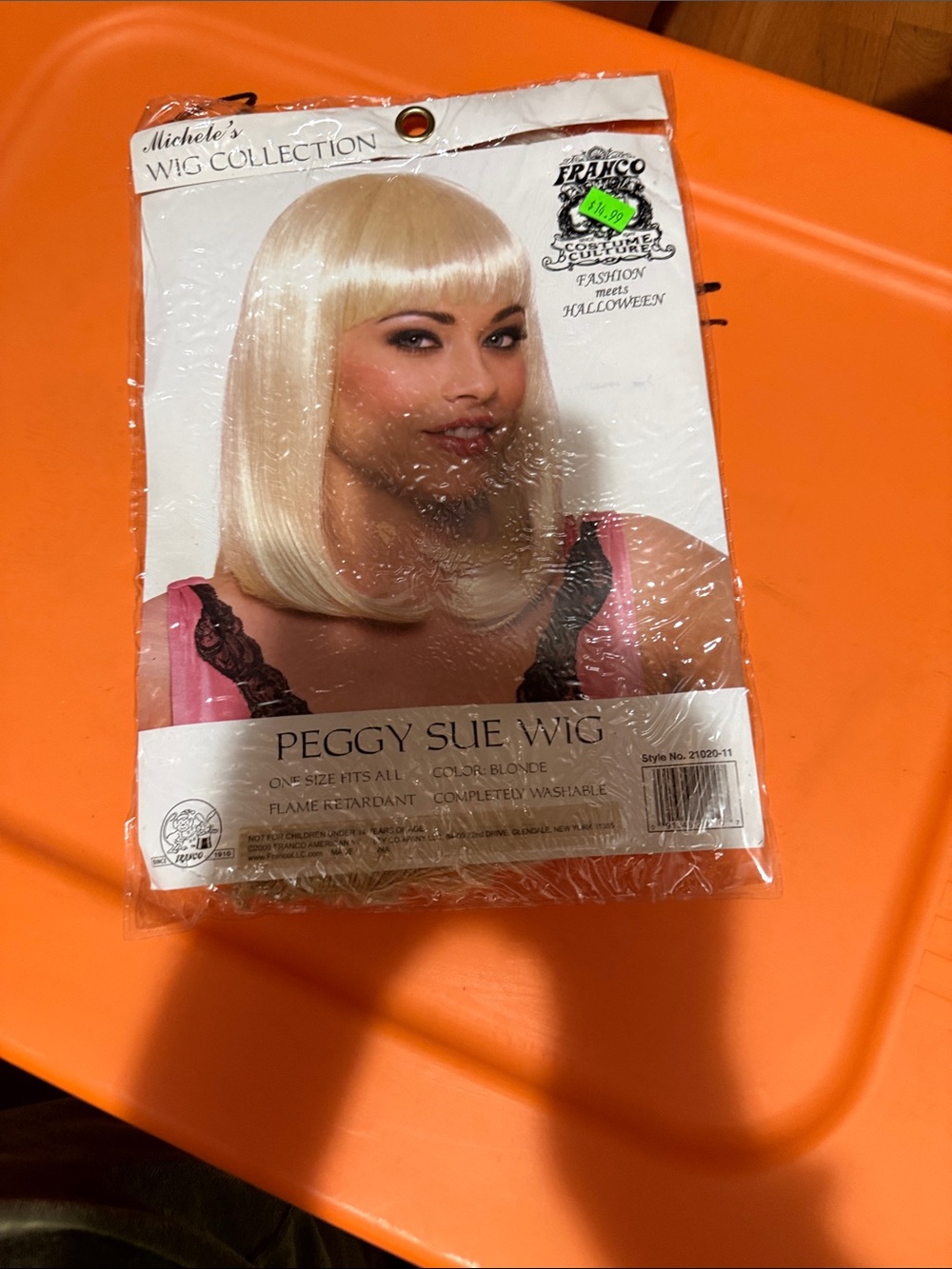 Michele Peggy Sue Blonde Straight Wig with Blunt Bangs